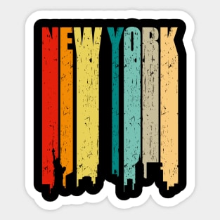 New York City Retro Skyline Gift Sticker